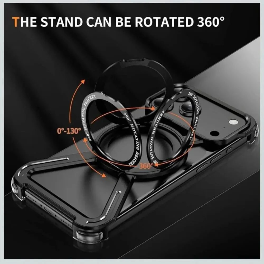 iPhone 17 Pro Max MagSafe Metal Case Kickstand Black